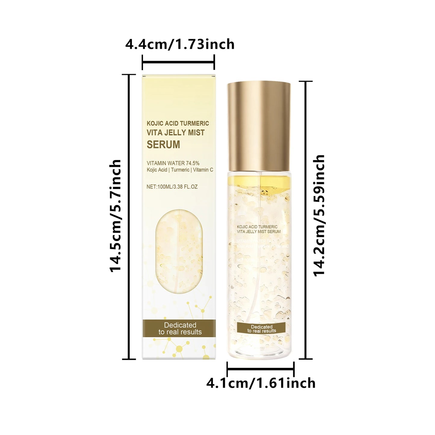 Jelly Mist Serum Brightening Firming Hydrating Face Spray Smoothing Facial Hyaluronic Acid Collagen Moisturizing Skincare Set Peaceful Pleasures Health and Wellness Yellow KojicTurmeric