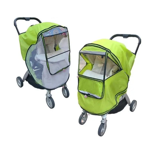 Windproof Baby Stroller Cover with Insect Net & Rain Shield Stroller Weather Cover Peaceful Pleasures Health and Wellness Fluorescent green CN
