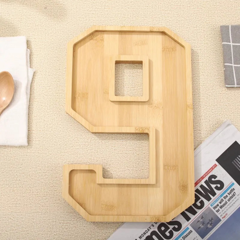 Wooden Digital Tray Home Party Birthday Decoration Dessert Plate