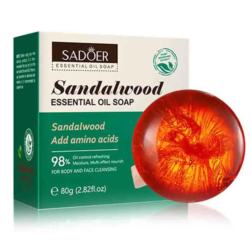 SADOER Sandalwood Essential Oil Facial Soap | Moisturizing Cleanser