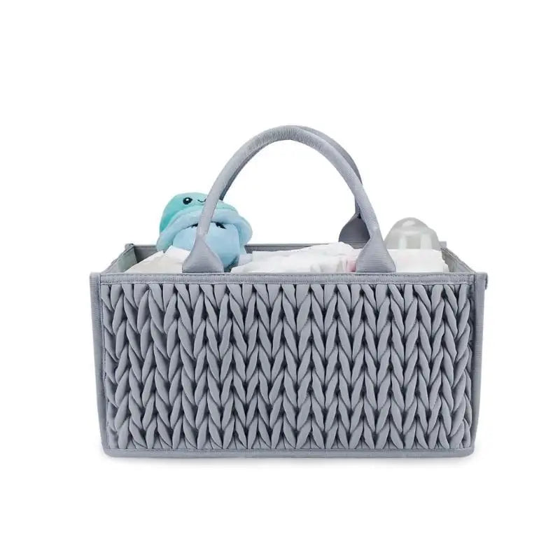 Foldable Baby Diaper Storage Basket | Travel Nursery Caddy