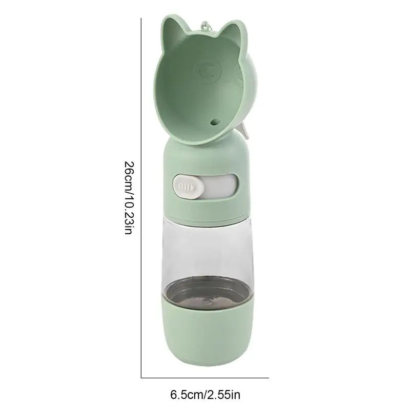 Leak-Proof Dog Travel Water Bottle with Food Container