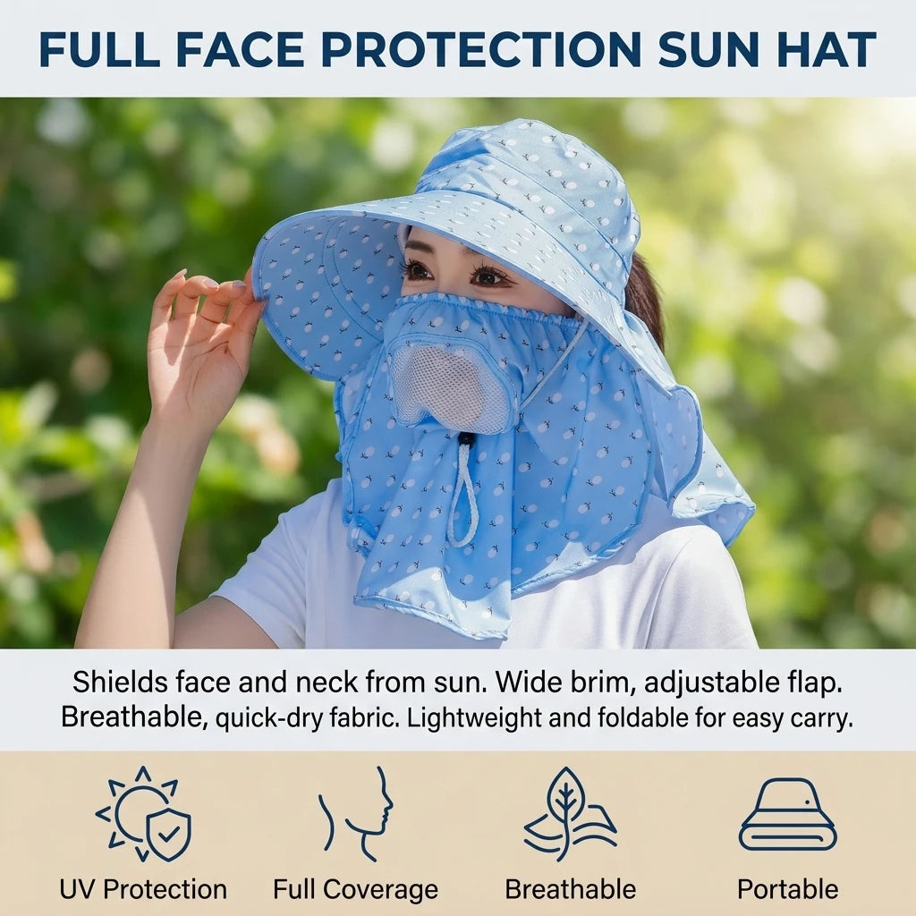 Women Sun Hat With Full Face And Neck Protect For Summer Outdoor Activities Peaceful Pleasures Health and Wellness