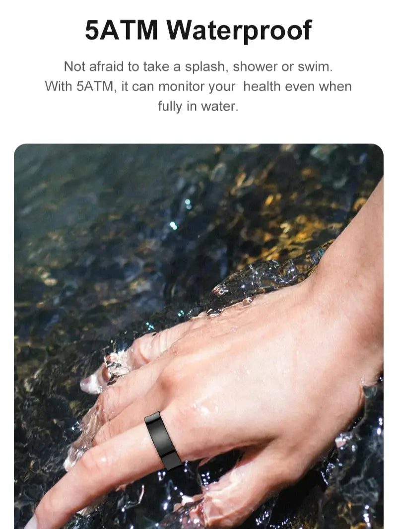R09 5ATM Waterproof Smart Ring For Men Women Temperature Health Monitor For Xiaomi Samsung Phone Peaceful Pleasures Health and Wellness