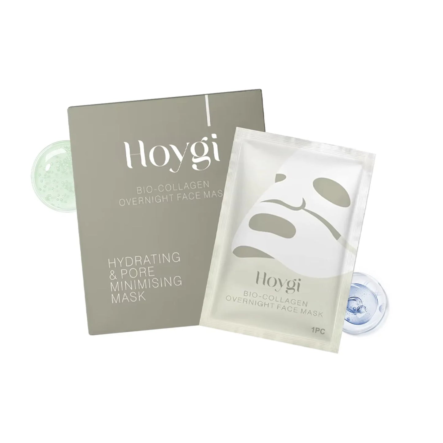 Collagen Face Mask Hydrating Shrinking Pores Fade Fine Lines Moisturizing Refreshing Hyaluronic Acid Sheet Mask Korean Skin Care Peaceful Pleasures Health and Wellness 4pcs Boxed