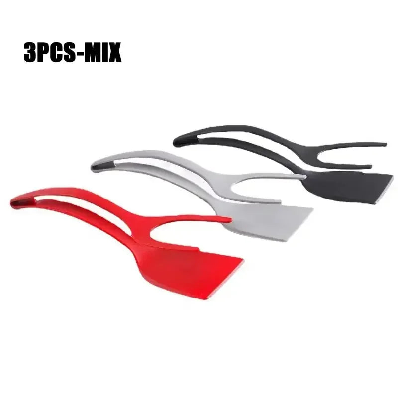 2-in-1 Silicone Spatula Tongs – Egg, Pancake & Steak Turner