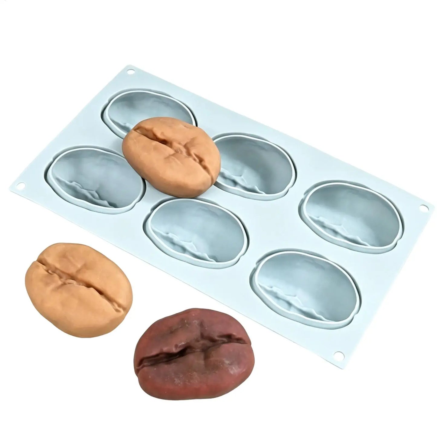 6-Cavity Silicone Mold – Coffee Bean, Chocolate & Cake Decor