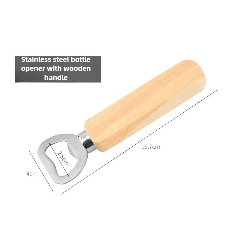 10pcs Beer Bottle Opener Wooden Bottle Opener For Home Kitchen Bar Restaurant Party Gift Kitchen Accessories Gadget Peaceful Pleasures Health and Wellness