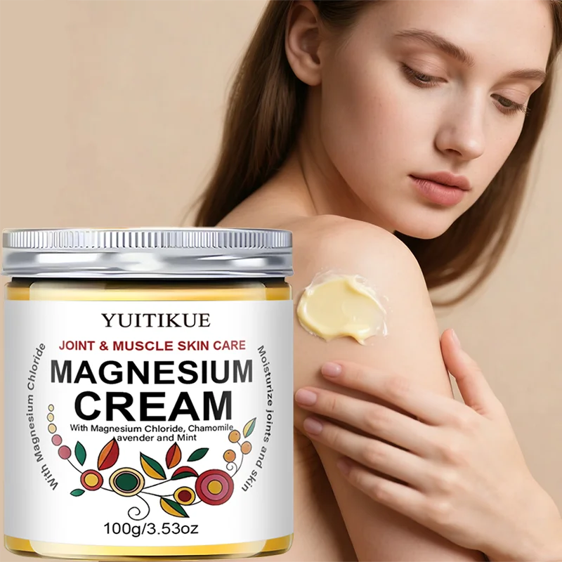 Yuitikue Magnesium Cream, 100g Joint & Muscle Care Cream with Magnesium Chloride, Chamomile, Lavender & Mint Peaceful Pleasures Health and Wellness