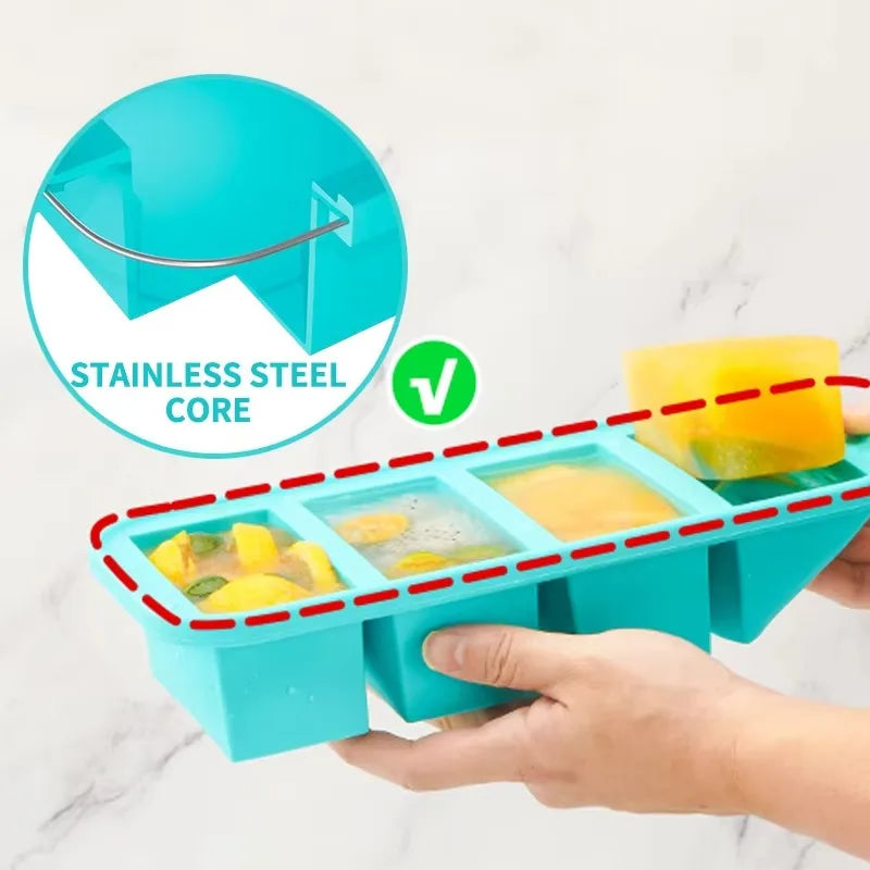 Large Capacity Silicone Freezer Tray | BPA-Free with Lid