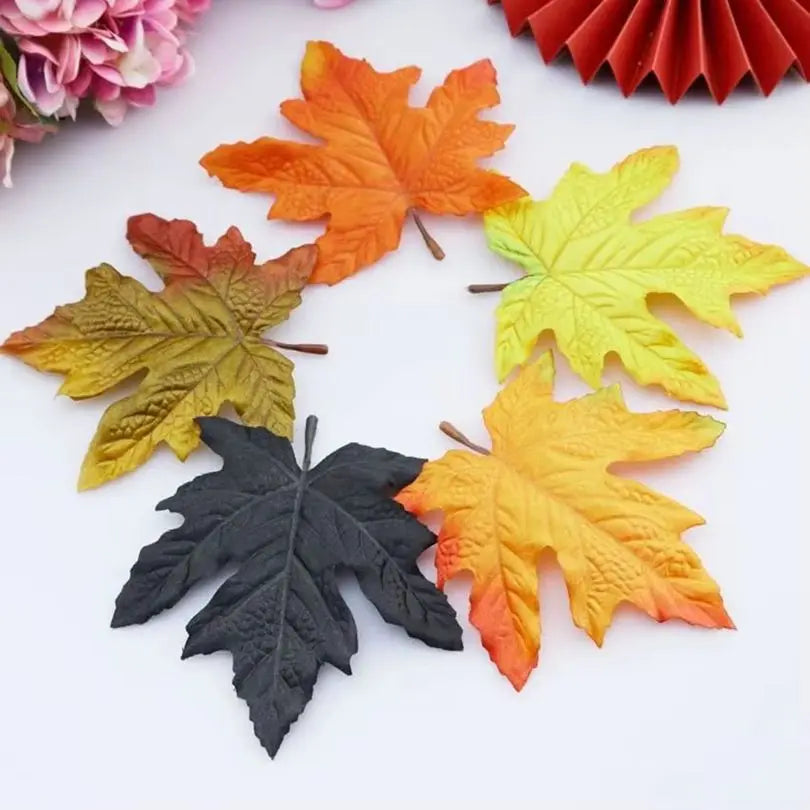 Artificial Silk Maple Leaves 20/40 Pcs | Fall Autumn Decor