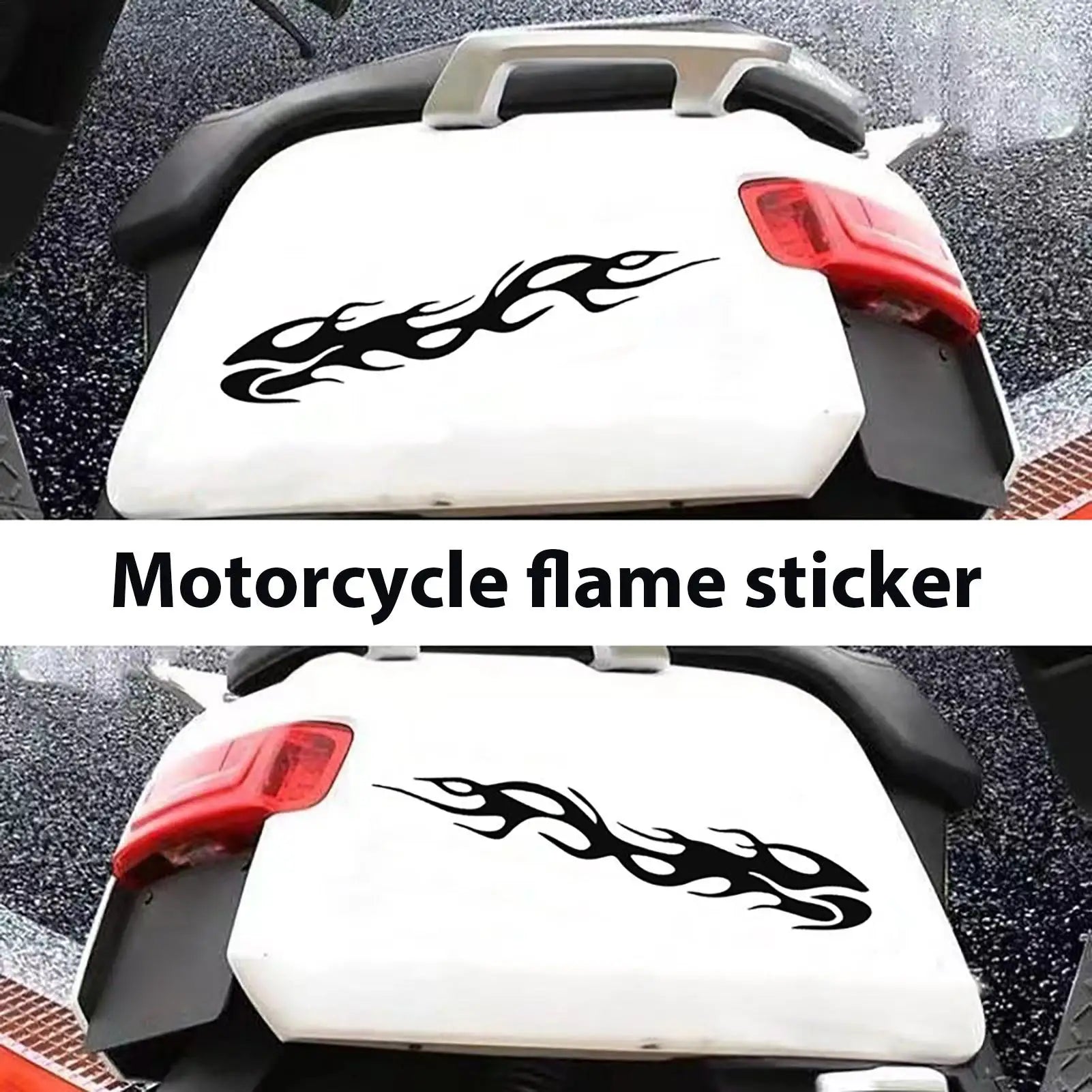 Reflective Flame Motorcycle Stickers – Waterproof PVC Decals Vehicle Decals Peaceful Pleasures Health and Wellness
