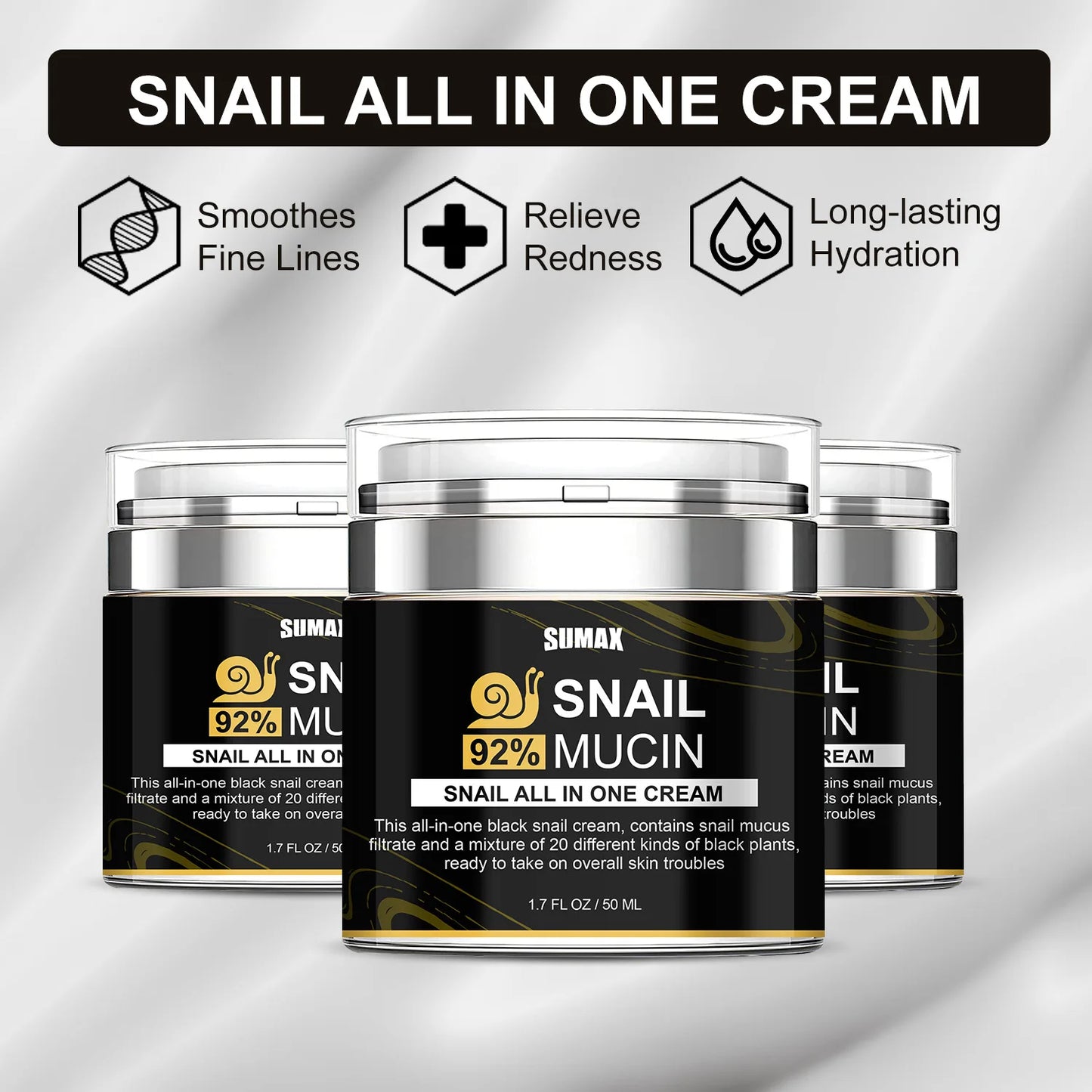 SUMAX Snail Mucin Face Cream – Hydrating & Brightening Moisturizer
