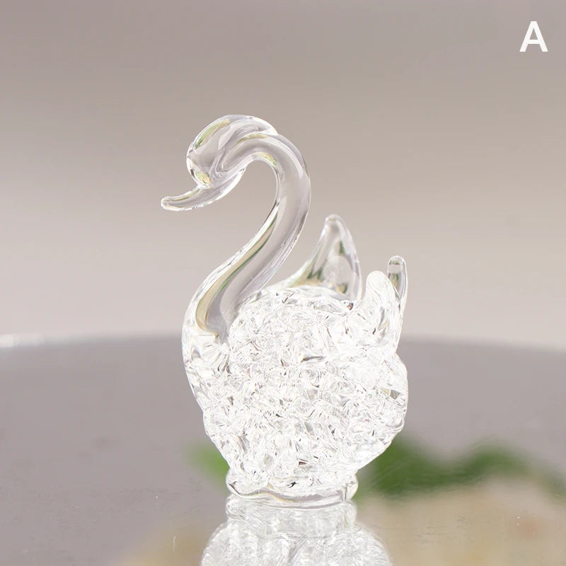 Crystal Swan Figurine Glass Ornament | Home Decor & Gift