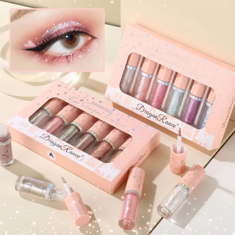 6-Piece Glitter Liquid Eyeshadow Set – Shimmer & Sequin Pens