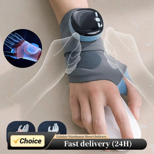 EMS Wrist Guard Wrist Compression Brace 5 Modes 9 Levels Wrist Protector Bandage Adjustable Wrist Massage Wrap for Tendonitis Peaceful Pleasures Health and Wellness
