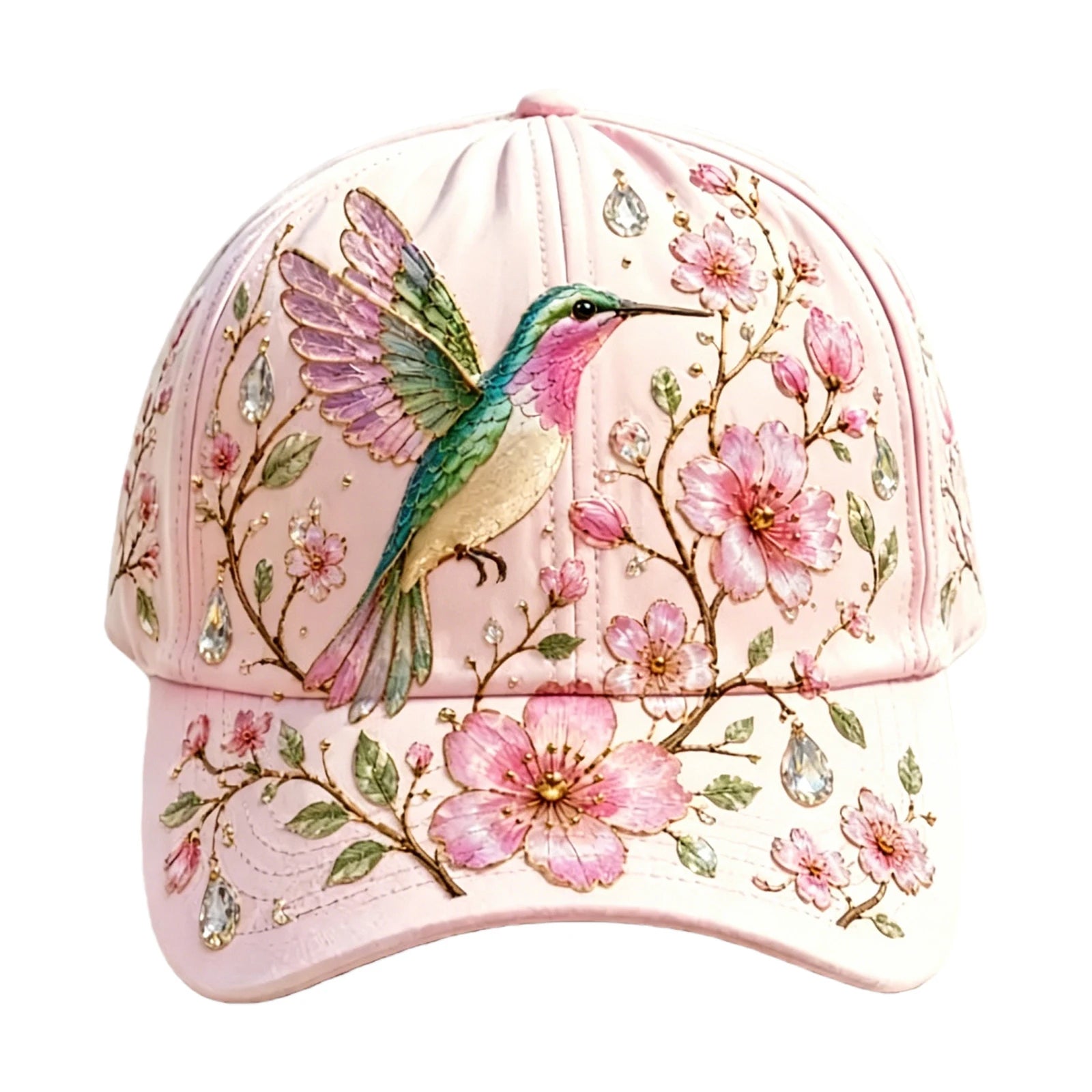 Cotton Animal Pattern Baseball Hat Adjustable Lightweight Casual Sun Hats Breathable for Nature Lover Gardeners Women Peaceful Pleasures Health and Wellness Humming Bird