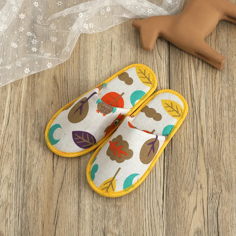Kids Cartoon Animal Disposable Slippers | Owl Cat Hotel Travel