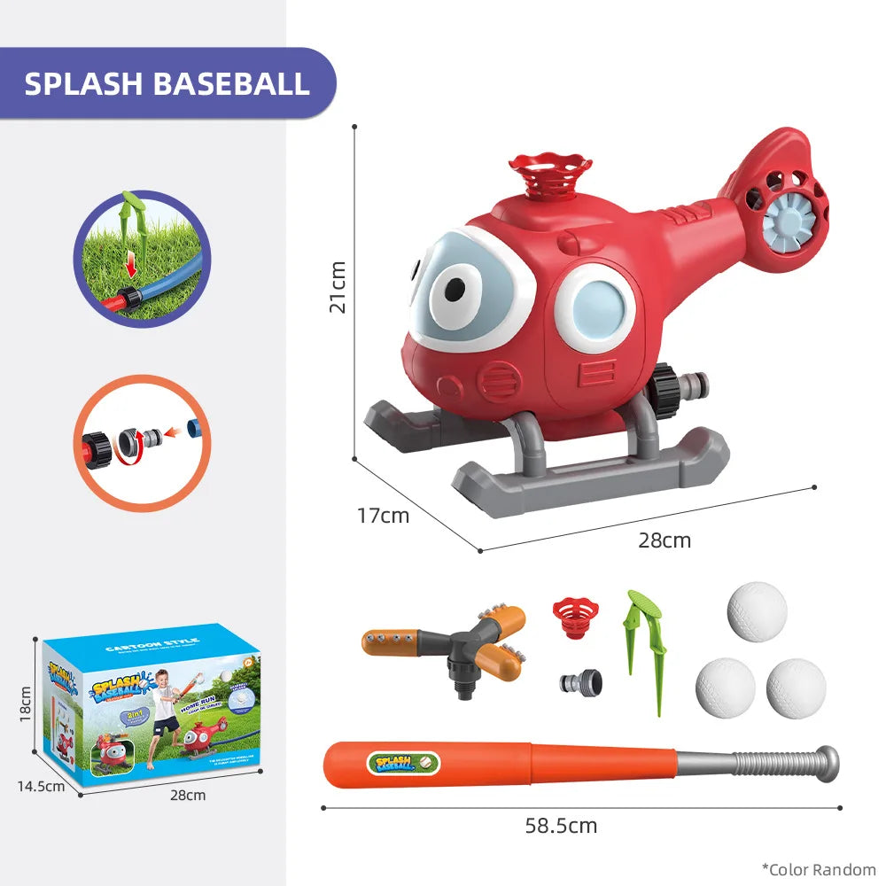 2-in-1 Snail Water Sprinkler Baseball Toy | 360° Rotating
