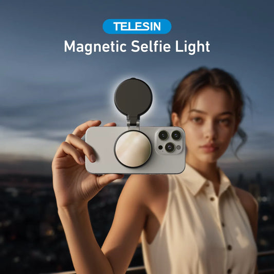 TELESIN Smartphone Magnetic Fill Light Mini Selfie Light 3 Modes Adjustable Brightness for Iphone XIAOMI HUAWEI SAMSUNG Phone Peaceful Pleasures Health and Wellness