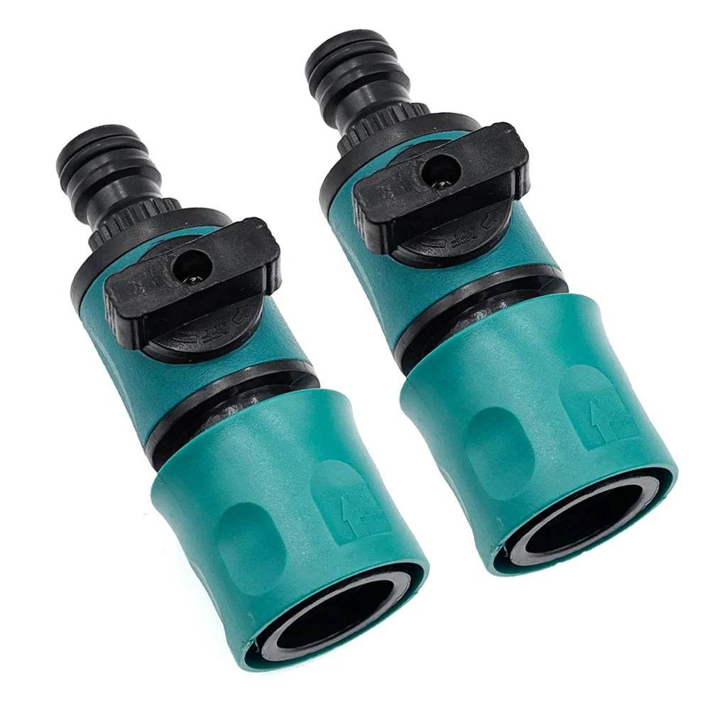 Garden Hose Pipe In-Line Faucet Tap Shut Off Valve Fitting Watering Irrigation Quick Connector With Valve Garden Gadget Peaceful Pleasures Health and Wellness