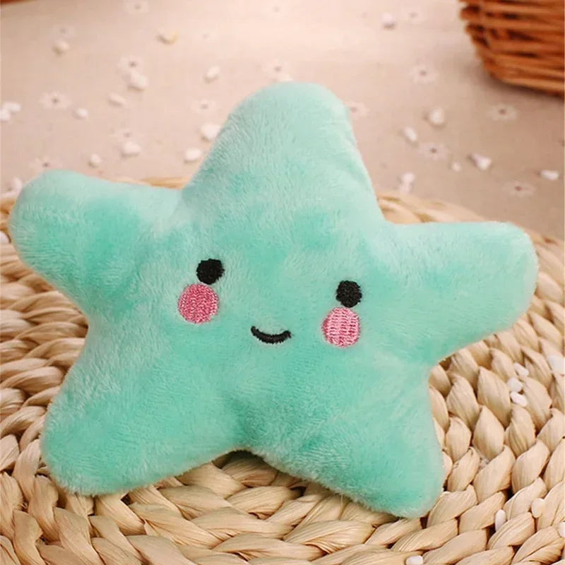 6-Pack Plush Pentagram Squeaky Dog Toys for Small & Medium Dogs