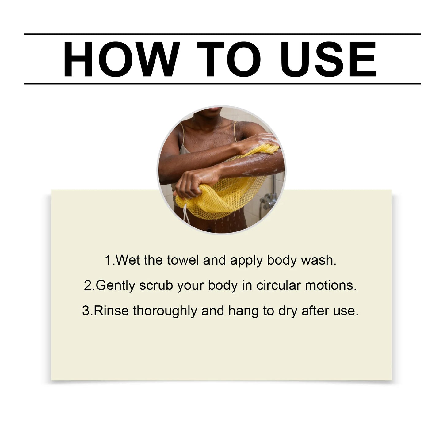 Exfoliating Scrub Bath Towel Effective Clean Back Skin Gently Remove Dead Skin Dirt Smooth Rough Skin Durable Bath Cleanse Tool Peaceful Pleasures Health and Wellness