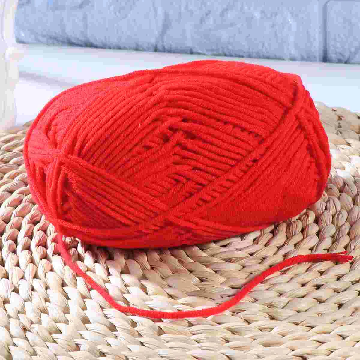 Red Milk Wool Yarn Cotton Chunky Hand Woven Crochet Knitting Wool Yarn Warm Yarn For Sweaters Hats Scarves DIY Making Craft Tool Peaceful Pleasures Health and Wellness Red