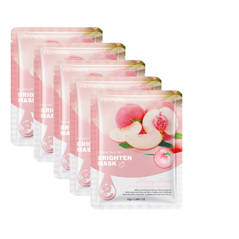 Peach Moisturizing Face Mask 5-Pack – Hydrating Sheet Mask