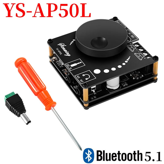 YS-AP50L 50W+50W 2.1 Channel Subwoofer Digital Power Amplifier Board Bluetooth 5.1 Stereo AMP Amplificador 12V 24V 3.5mm AUX USB Peaceful Pleasures Health and Wellness