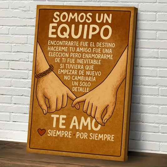 Retro Spanish Love Text Canvas Wall Art Print | Home Decor Canvas Wall Art Peaceful Pleasures Health and Wellness G4690 30x40cm Wood Framed