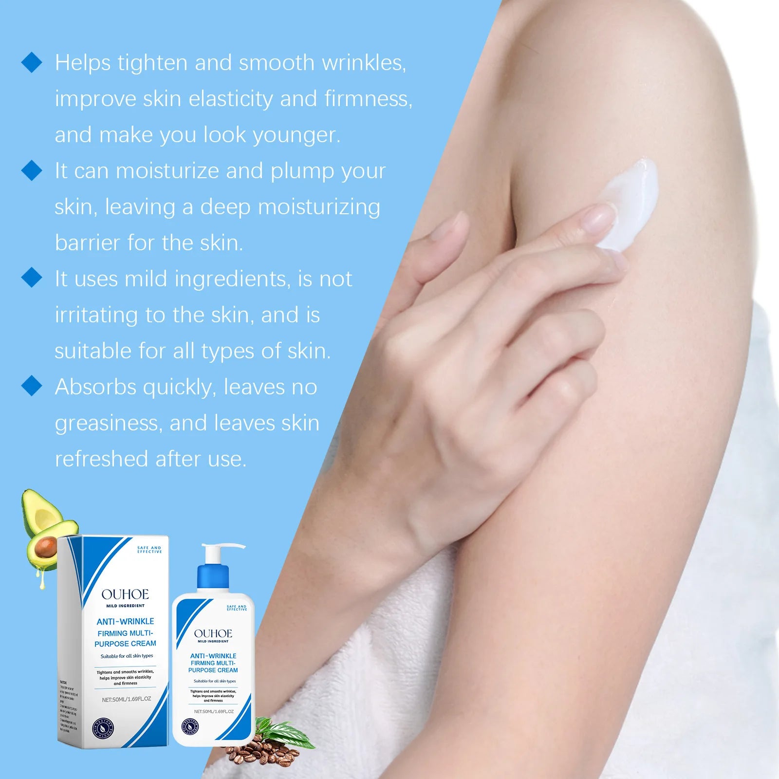 OUHOE Moisturizing Cream Hydrating and Moisturizing Enhance Skin Elastic Moisturizing Gloss Refreshing Skin Rejuvenation Skin Ca Peaceful Pleasures Health and Wellness