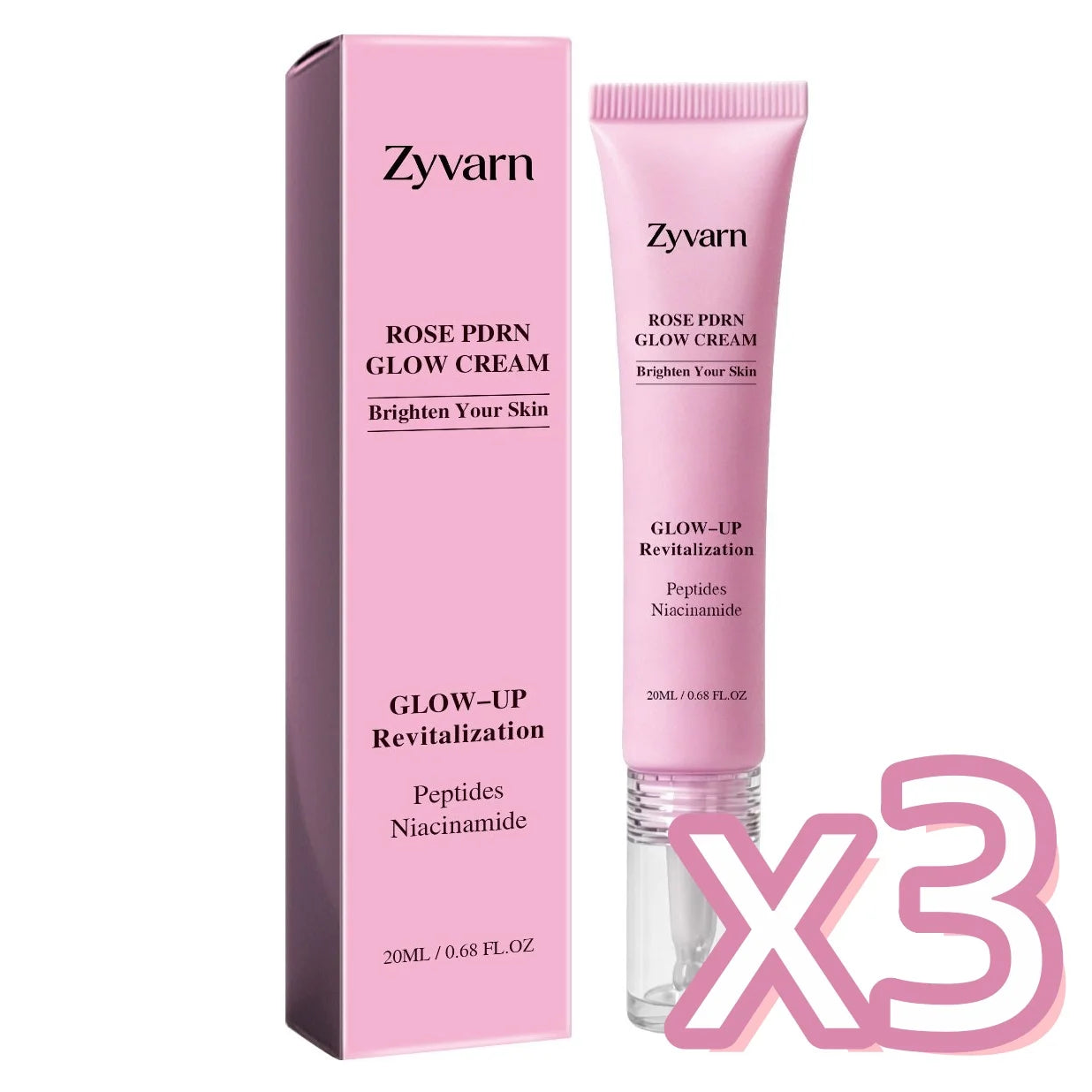 Pure Rose PDRN Glow Boost Cream Rejuvenating Long-lasting Hydration for Natural Radiant Skin Nicotinamide & Peptide Facial Cream Peaceful Pleasures Health and Wellness 20g Boxed x 3