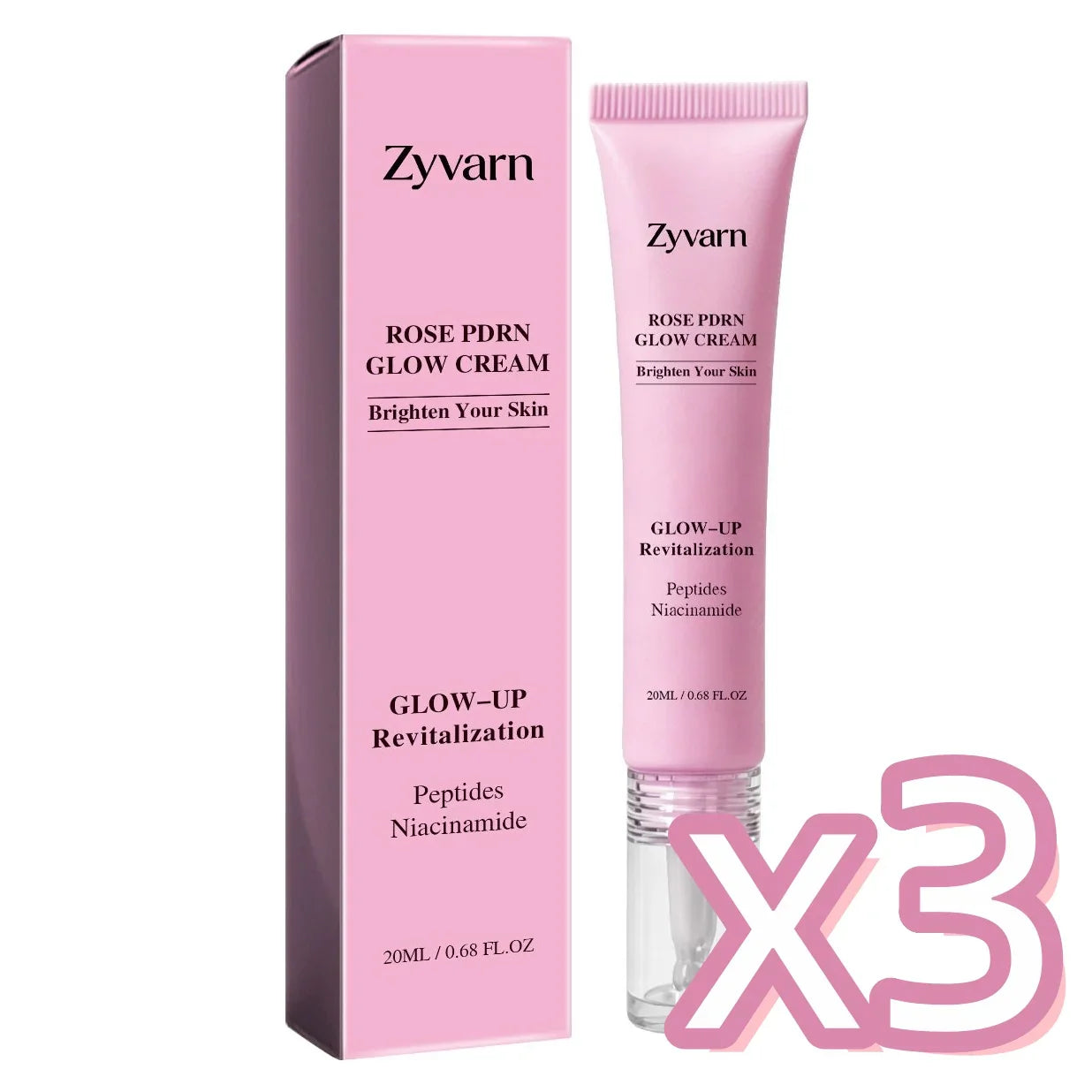 ZYVARN Rose PDRN Glow Boost Cream – Niacinamide & Peptides