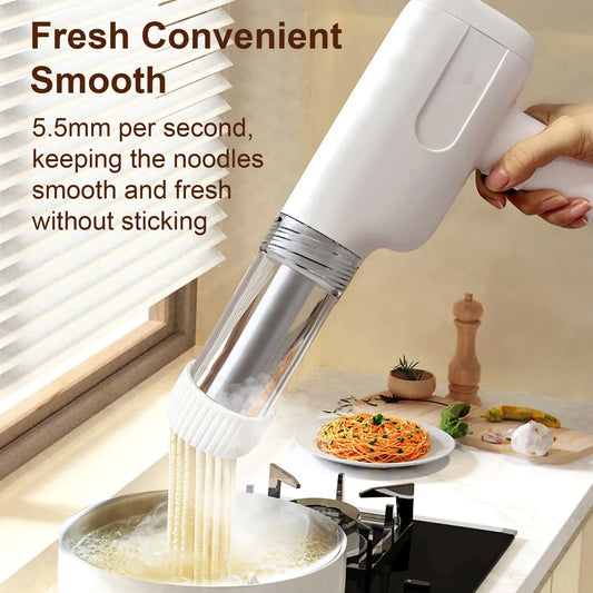 Automatic Electric Charging Wireless Hand Operated Pasta Maker Cutter Manual Spaghetti Noodles Dough Pressing Machine 6 Molds Peaceful Pleasures Health and Wellness