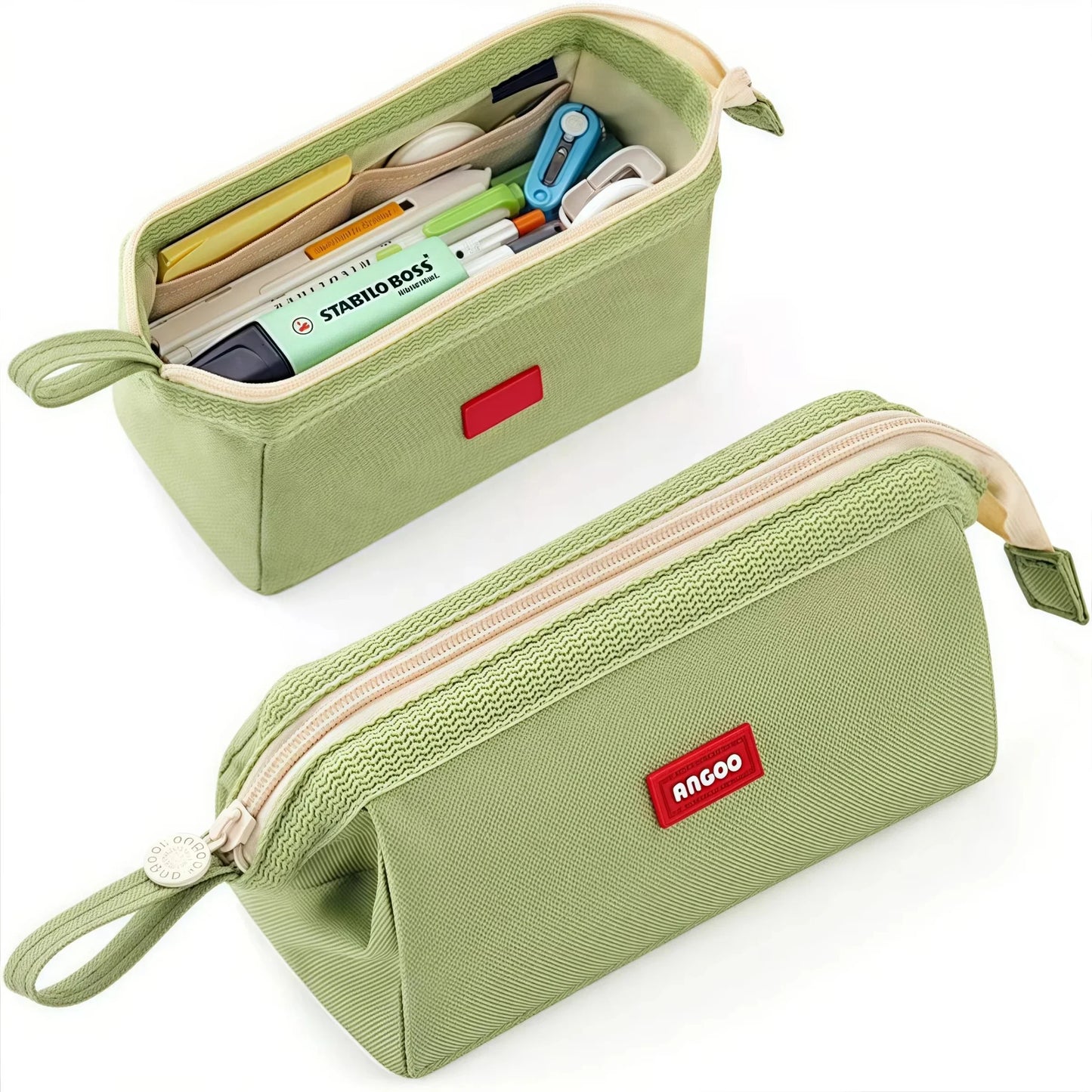 Large Capacity Pencil Case With Pen Holder Label Minimalist Student Stationery Storage Creative Stationery Storage Bag Peaceful Pleasures Health and Wellness