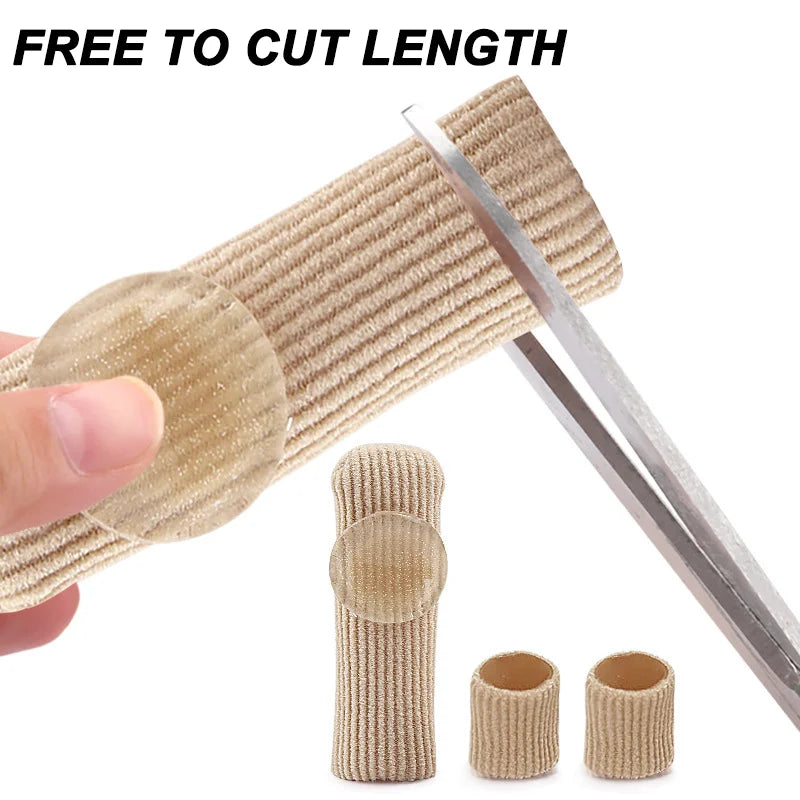 One Piece Closed-End Fiber Corn Protector With Soft SEBS Material,Toe Separators,Trim-able Double-Layer Adhesive Finger Slee Peaceful Pleasures Health and Wellness