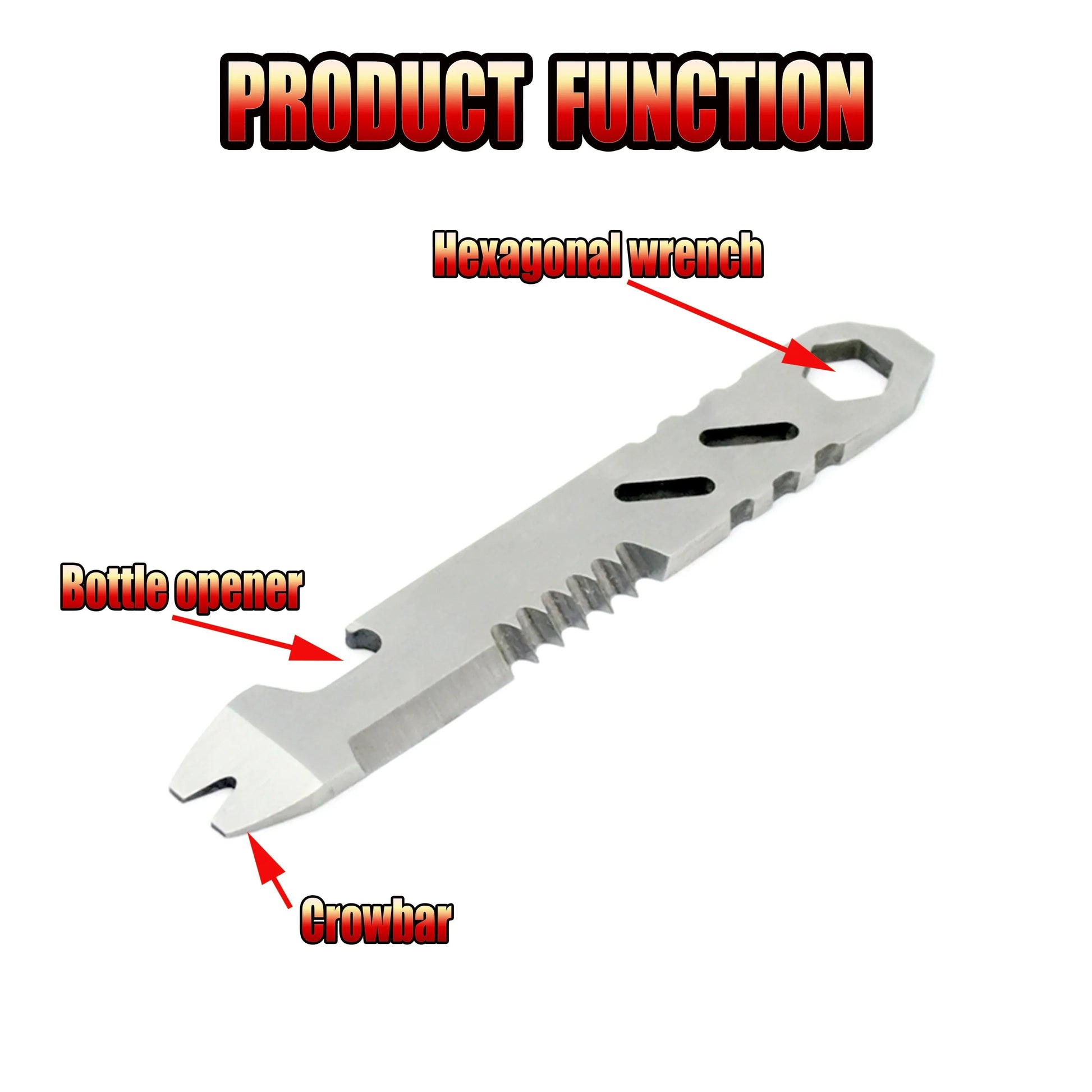 Mini Stainless Steel Multi-Tool Crowbar | Camping Survival EDC Camping Multi-Tool Peaceful Pleasures Health and Wellness Crowbar