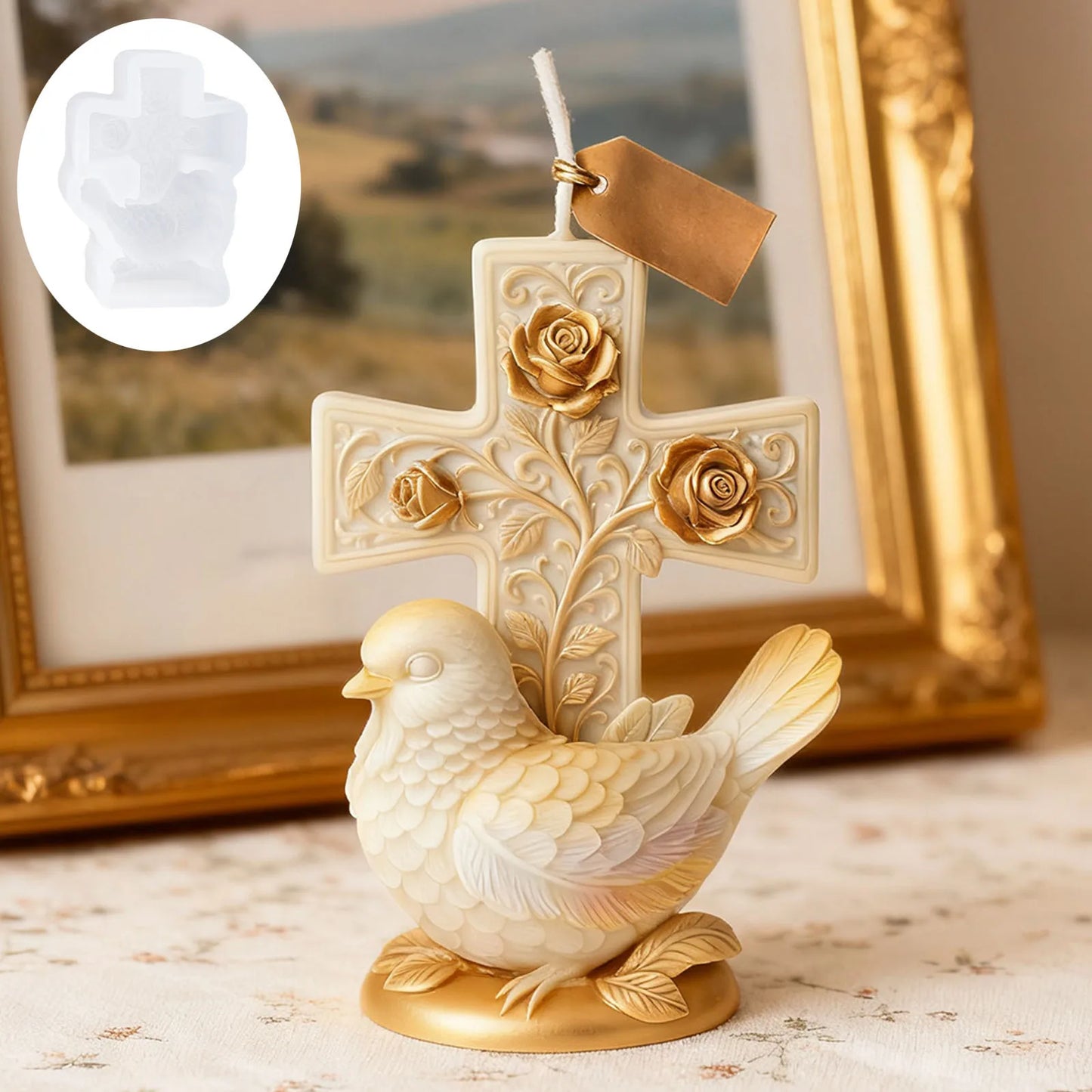 Cross & Dove Silicone Craft Mold – DIY Candle, Soap & Resin