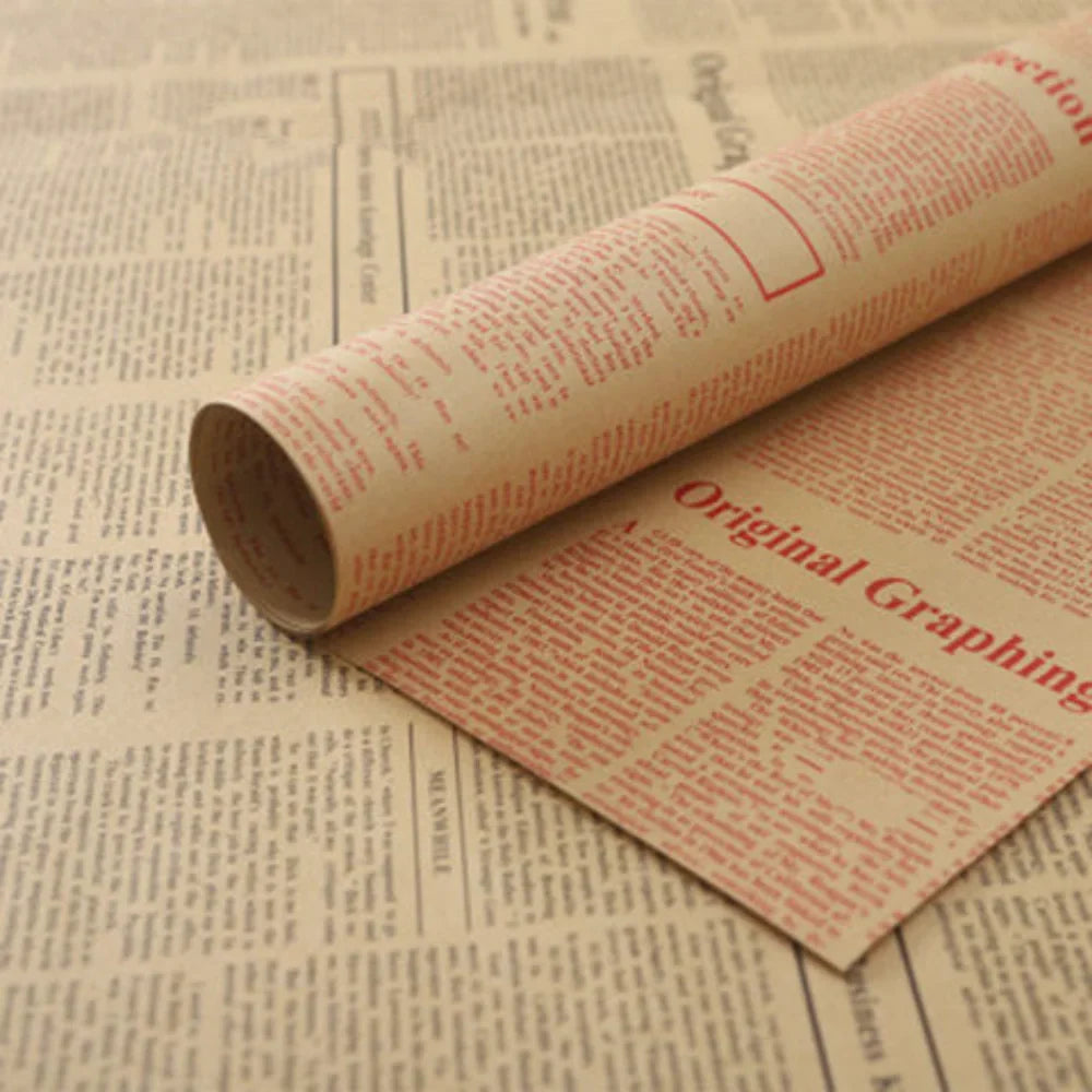 Vintage Newspaper Kraft Gift Wrapping Paper – 50x70cm Sheet