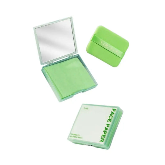 100pcs Portable Oil Absorbing Paper With Mirror Case Women Facial Care Beauty Facial Oil Blotting Paper with Mirror Peaceful Pleasures Health and Wellness A