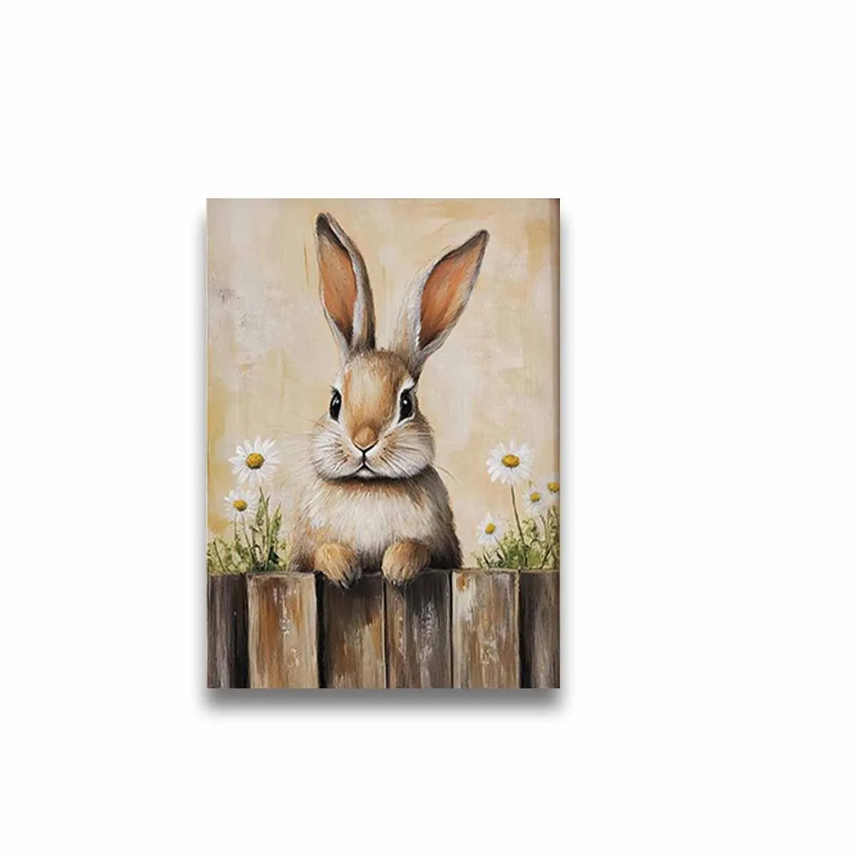 Easter Bunny Farmhouse Canvas Wall Art | Spring Floral Print