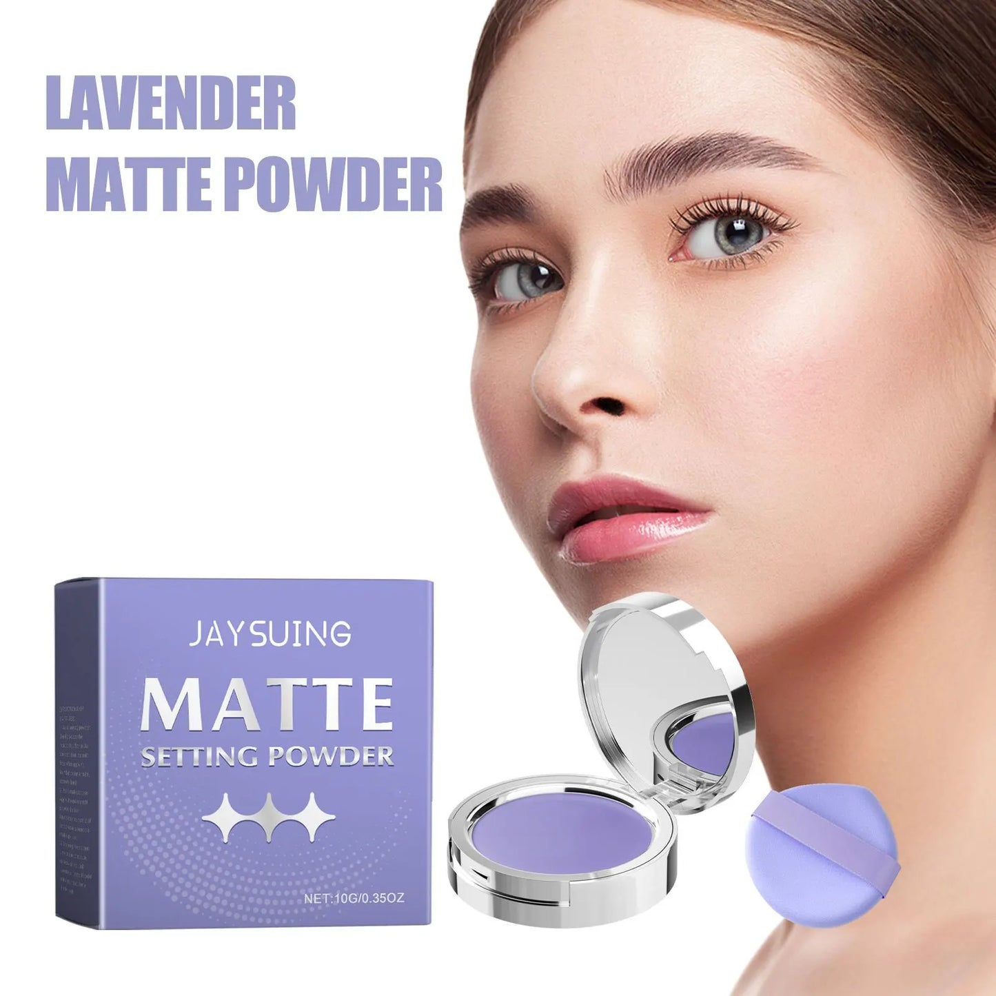 Jaysuing Lavender Matte Setting Powder – Oil Control 10g