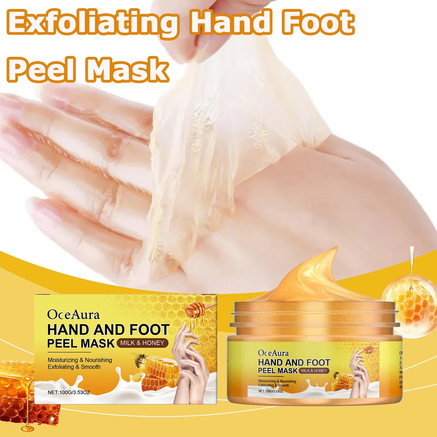 Exfoliating Hand & Foot Peel Mask – Honey & Milk Dead Skin Remover