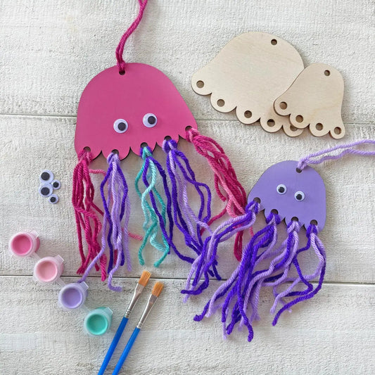 Jellyfish Wood Craft Kit for Kids | Mermaid Party Activity Kids Craft Kit Peaceful Pleasures Health and Wellness