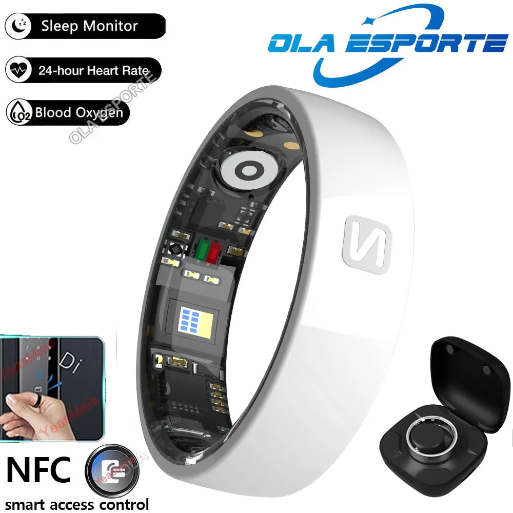 NFC Smart Ring Fitness & Sleep Tracker | Ceramic | Charging Case