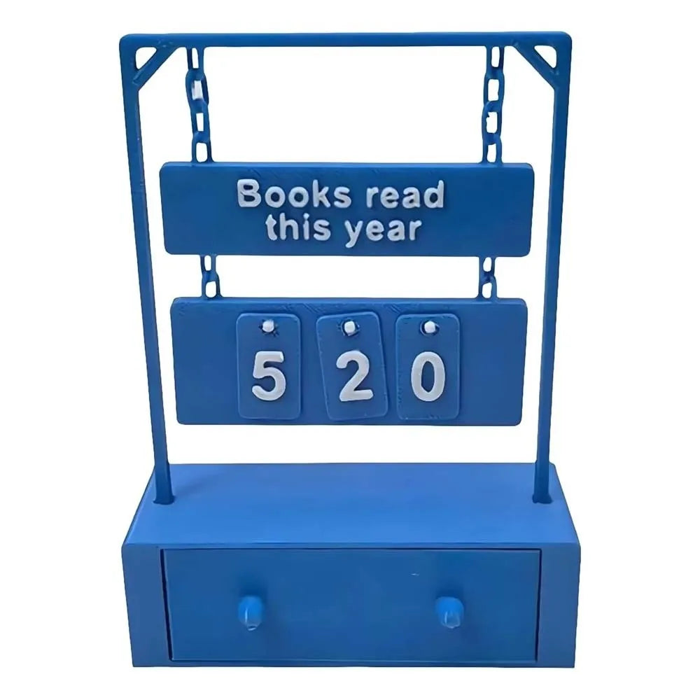 3D Book Read Counter with 30 Number Tags – Reading Tracker