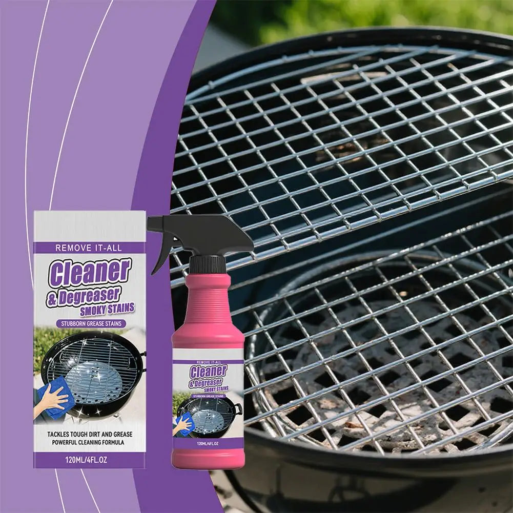 Heavy Duty Grill Degreaser Spray Fast-Acting Kitchen Oil Stain Remover 120ml Powerful Foam Cleaner for Oven Hood Stove BBQ Grill Peaceful Pleasures Health and Wellness