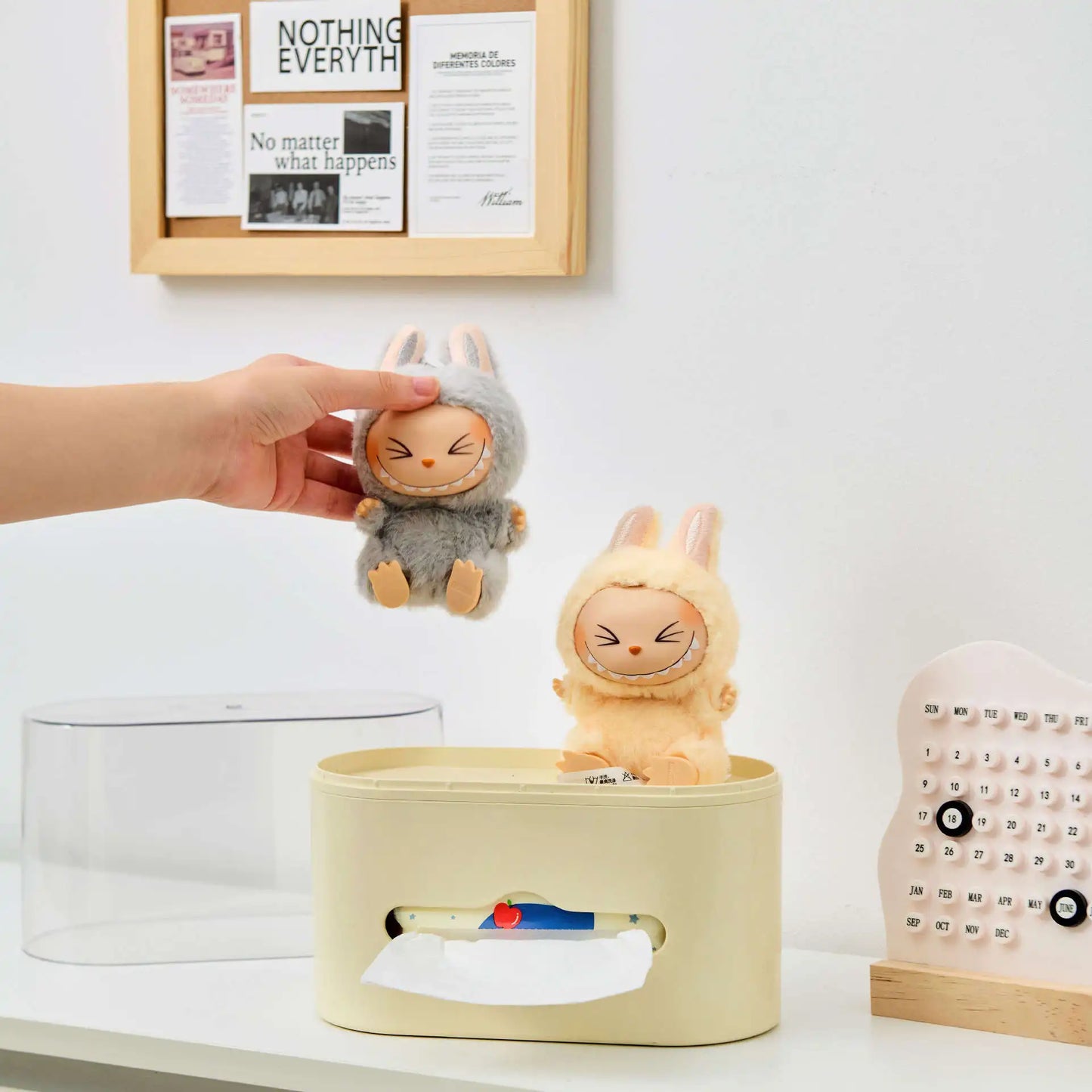 Collectible Figure Tissue Box - Clear Dustproof Display Case for Vinyl Toys with Creative Desktop Design Box Storage Peaceful Pleasures Health and Wellness