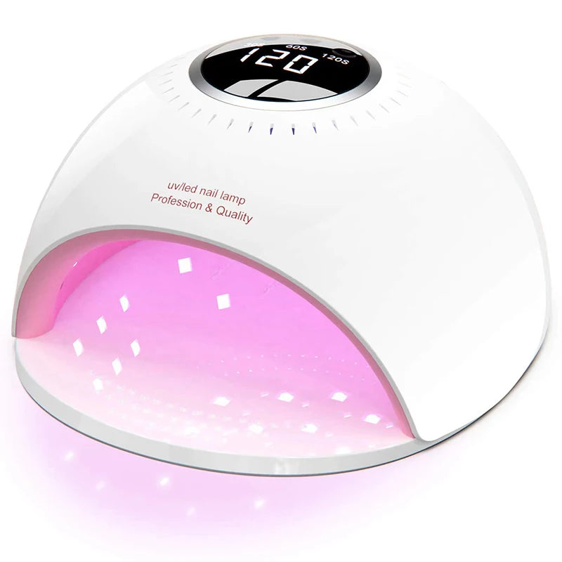 UV Nail Lamp, 82W UV Light for Nails Fast Curing Gel Nail Polish With 3 Timers and LCD Display, Professional LED Nail Dryer Lamp Peaceful Pleasures Health and Wellness WHITE EU